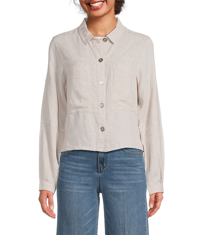NIC + ZOE Rumba Linen Point Collar Long Sleeve Jacket
