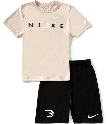 3BRAND by Russell Wilson Big Boys Short Sleeve Wordmark T-Shirt & Shorts Set