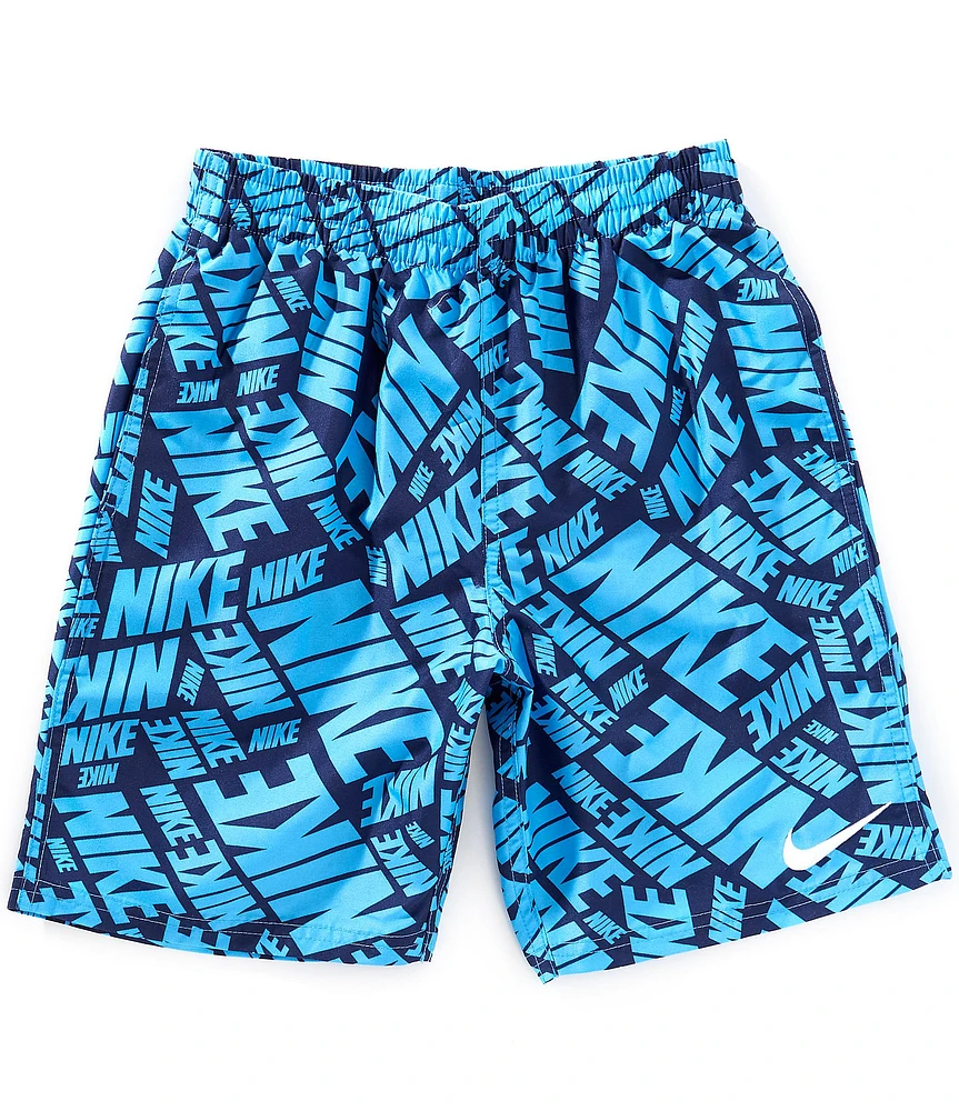 Nike Big Boys Breaker Tossed Block 7#double; Inseam Volley Swim Trunks