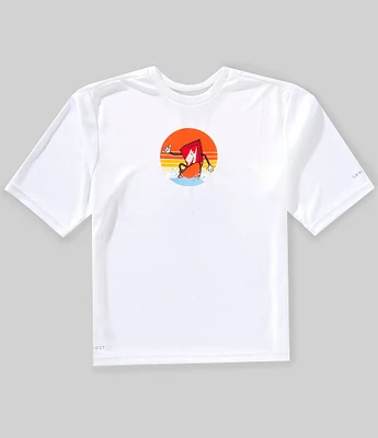 Nike Big Boys Short Sleeve Sunset Surf Rashguard T-Shirt