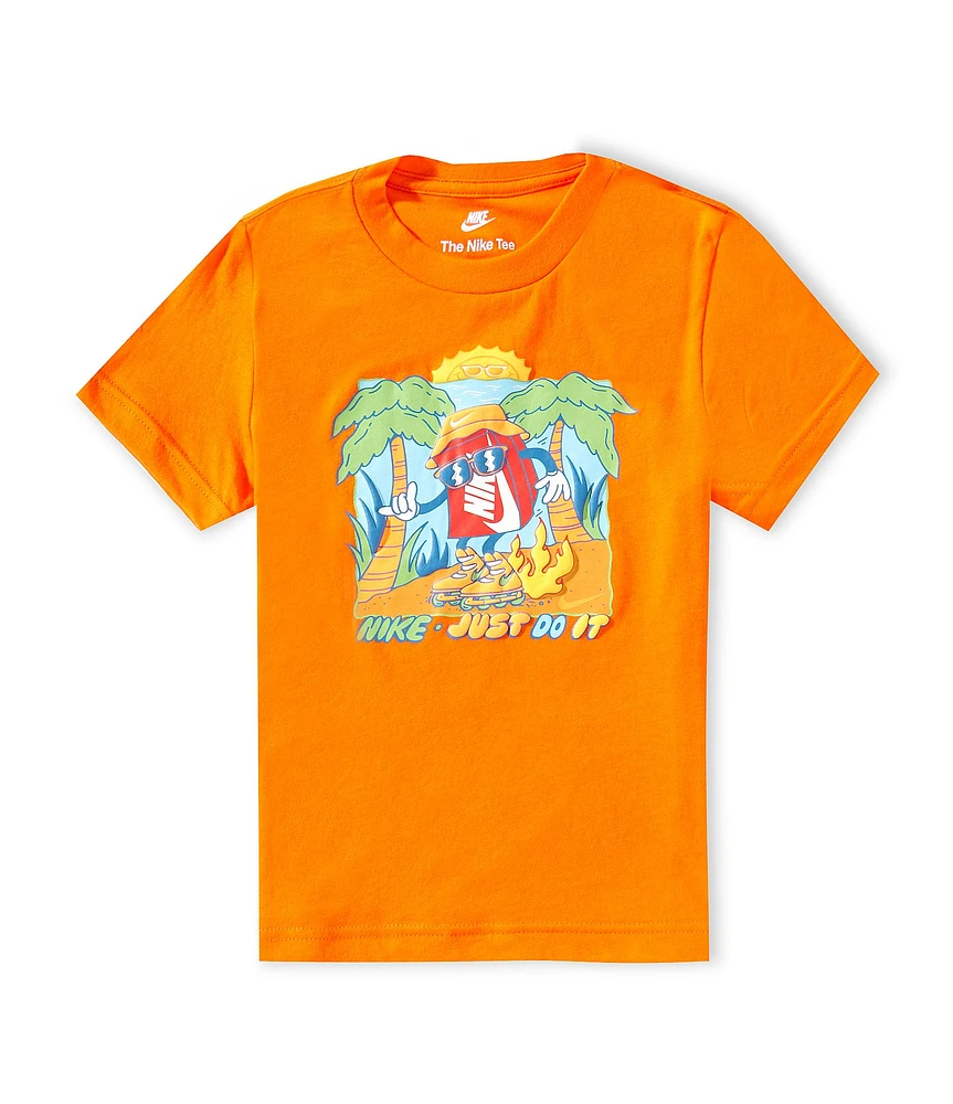 Nike Little Boys Short Sleeve Boxy Mascot Character/Island Screenprinted T-Shirt