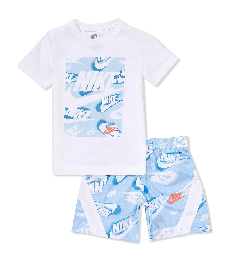 Nike Little Boys Short Sleeve NSW Graphic T-Shirt & Mesh Printed Shorts Set