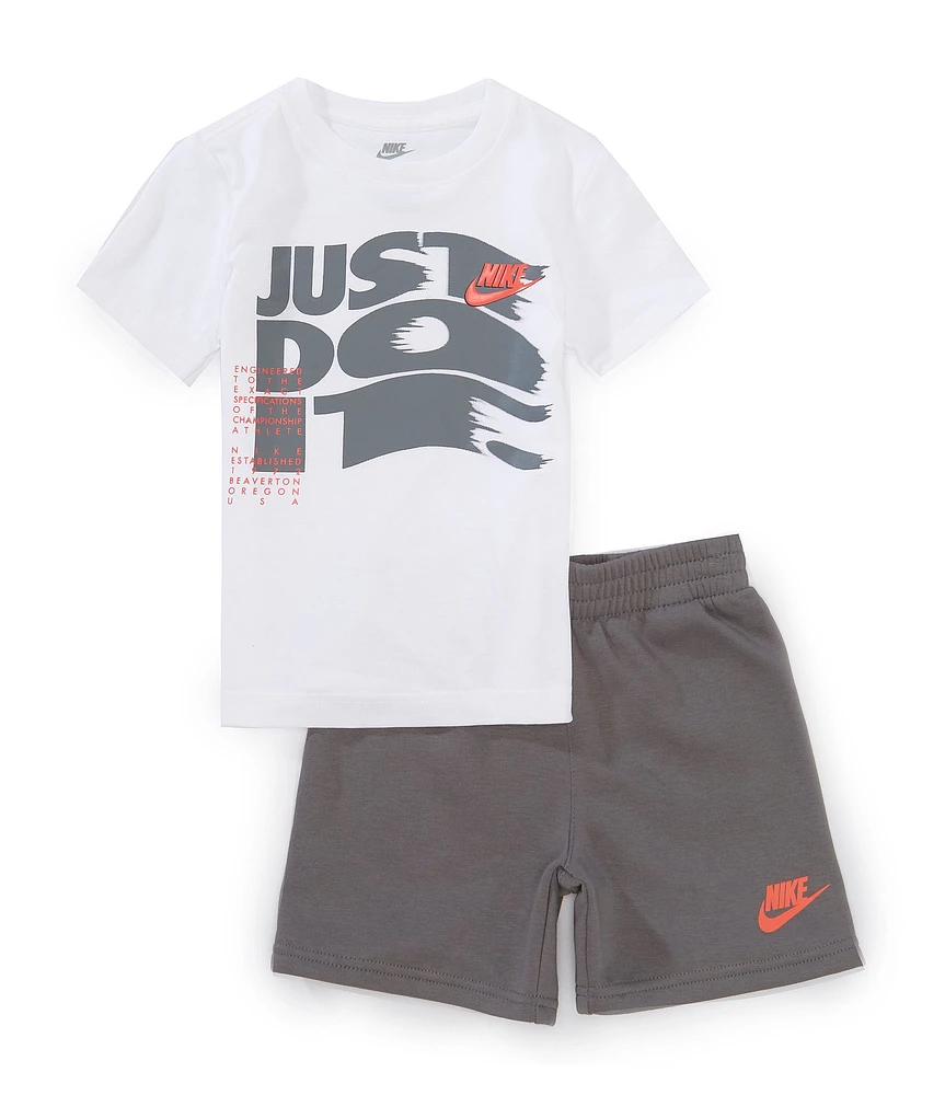 Nike Little Boys Short Sleeve #double;On The Move#double; Graphic T-Shirt & Coordinating Solid Shorts Set