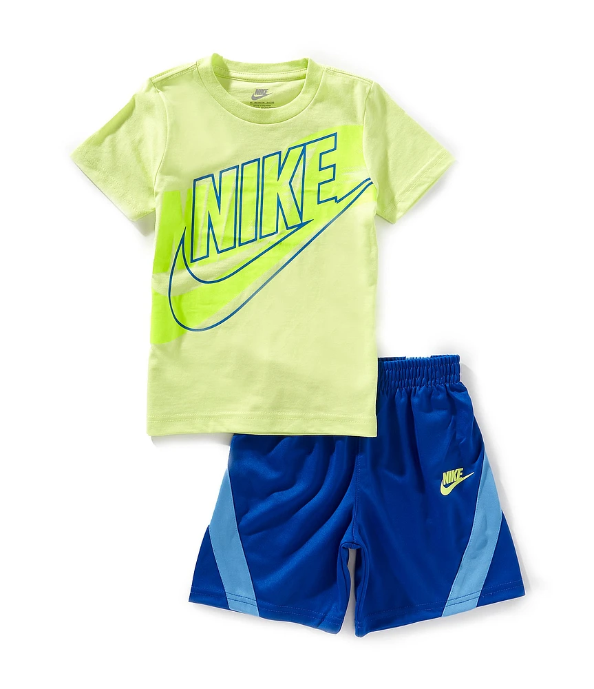 Nike Little Boys Short Sleeve On The Move T-Shirt & Poly Tricot Shorts Set