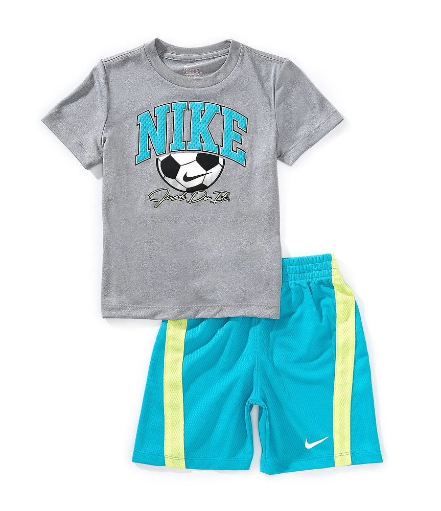 Nike Little Boys Short Sleeve Soccer Graphic T-Shirt & Coordinating Shorts Set