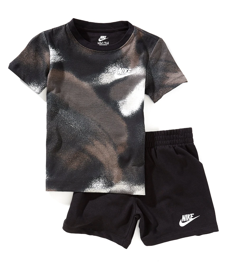 Nike Little Boys Short Sleeve Tie Dye Nike Club Express T-Shirt & Shorts Set