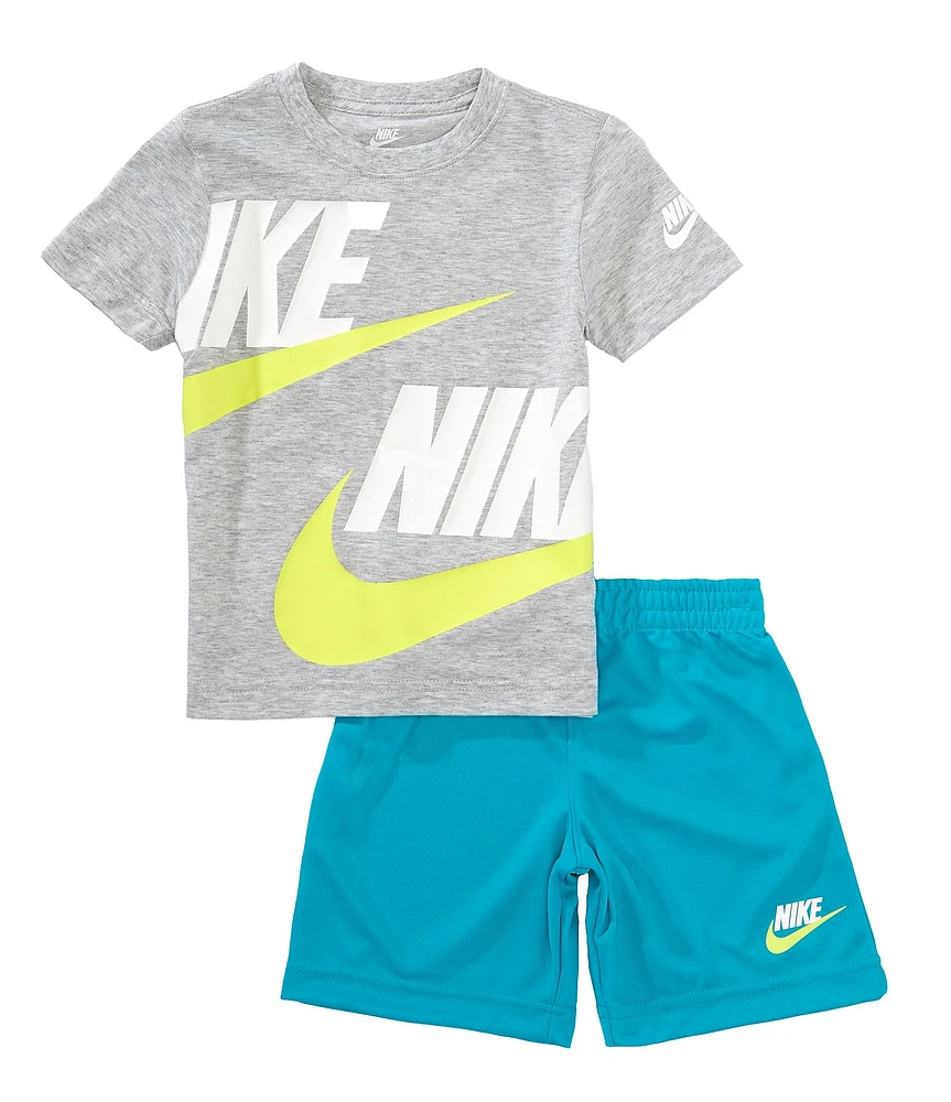 Nike Little Boys Split Futura Short Sleeve Jersey T-Shirt & Tricot Shorts Set
