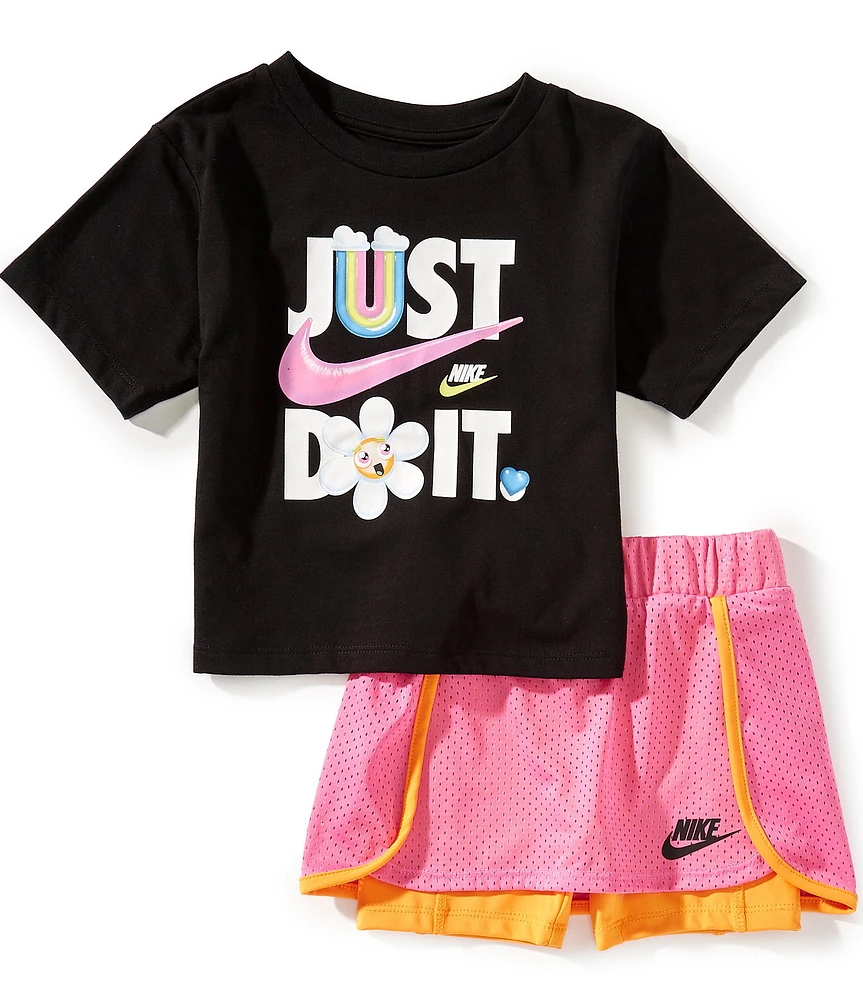 Nike Little Girls Short Sleeve Just Believe Scooter Set