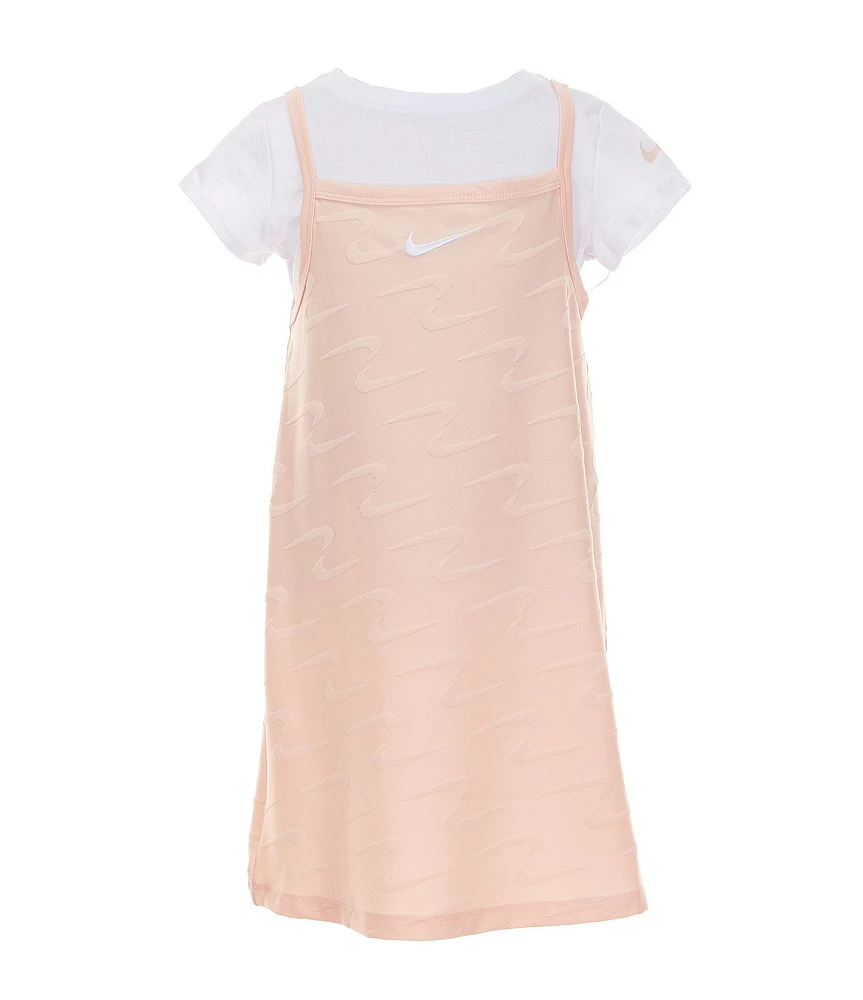 Nike Little Girls Short Sleeve Crewneck T-Shirt & Swoosh Motion Dress 2-Piece Set