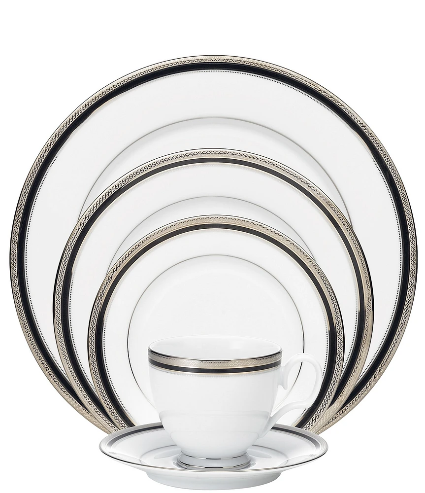 Noritake Austin Platinum Porcelain 5-Piece Place Setting