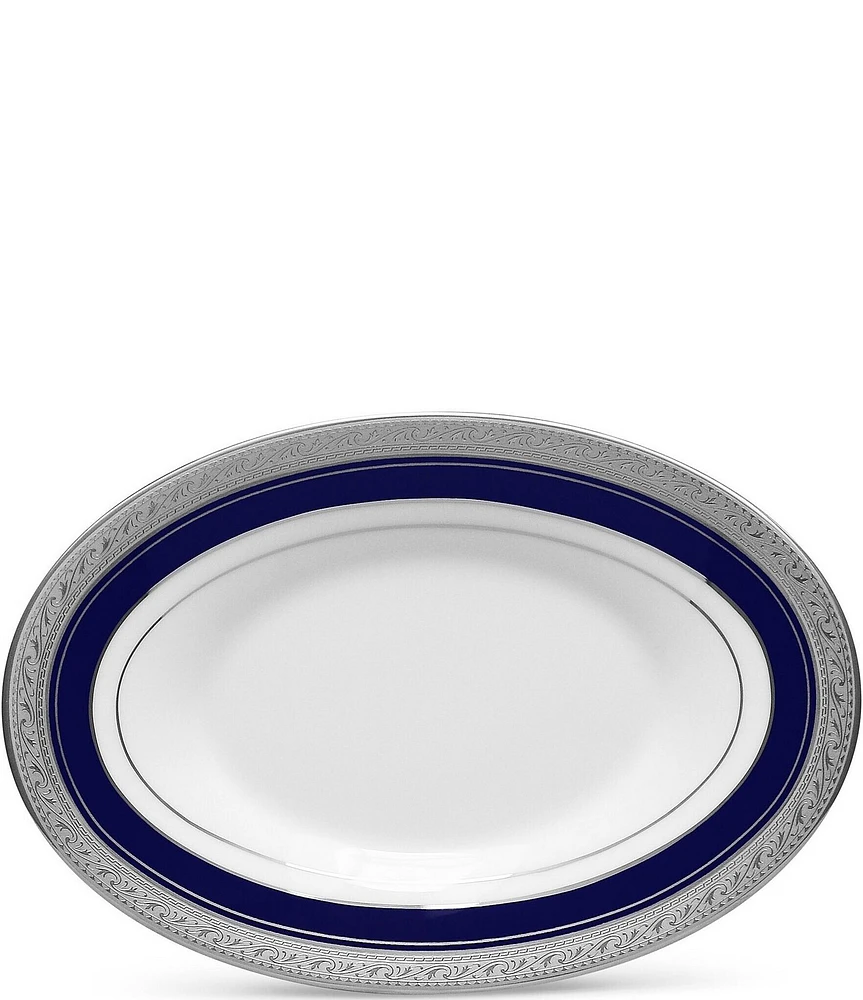 Noritake Crestwood Cobalt Platinum Porcelain Butter/Relish Tray