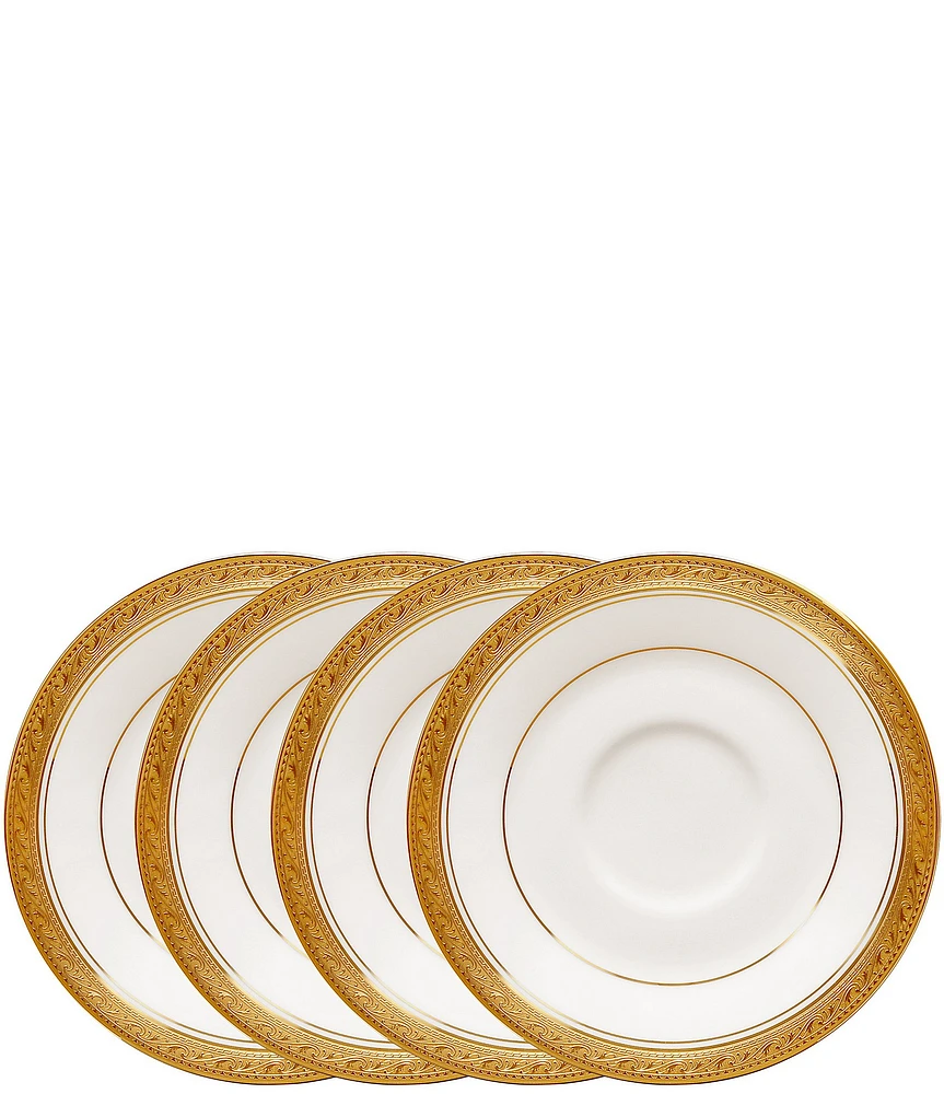 Noritake Crestwood Etched Collection Saucers, Set of 4