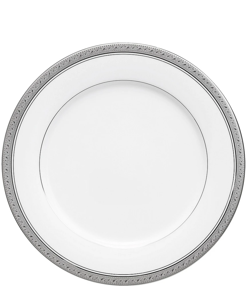 Noritake Crestwood Etched Platinum Porcelain Dinner Plate