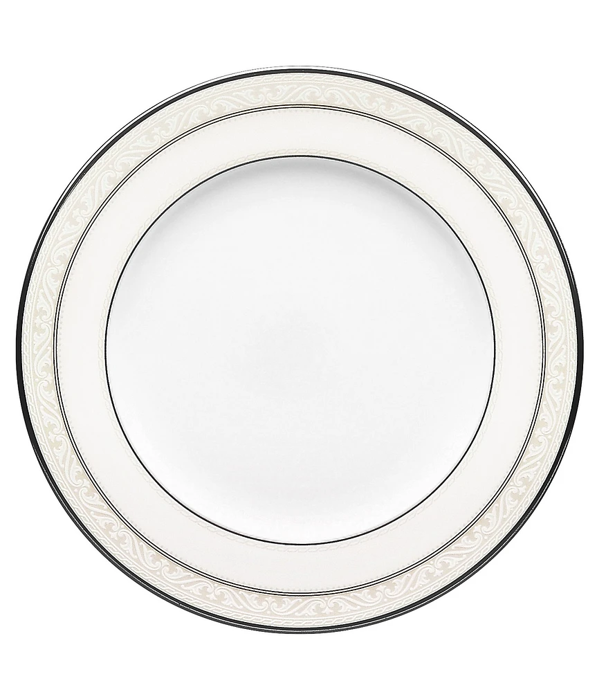 Noritake Montvale Scroll Platinum Bone China Salad Plate