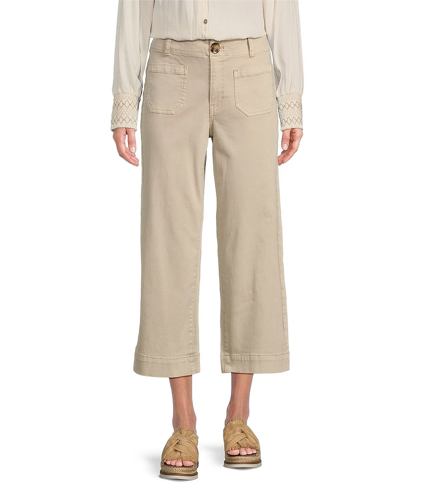 Nurture by Westbound Petite Size Patch Pocket Wide-Leg Cropped Pants