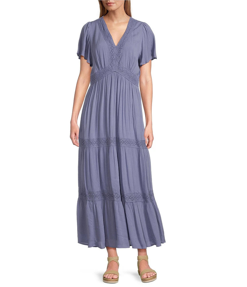 Nurture Short Sleeve V-Neck Maxi Dress