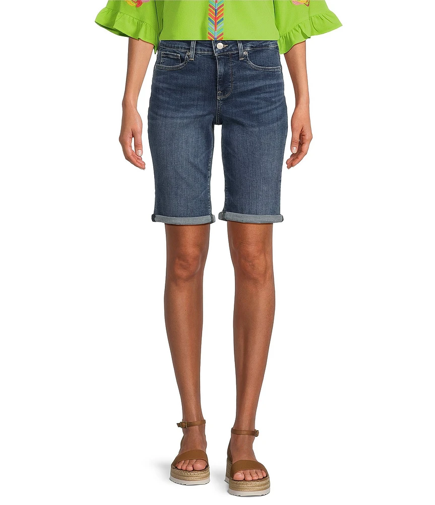 NYDJ Briella Stretch Denim Lift Tuck® Mid Rise Roll Cuff Shorts