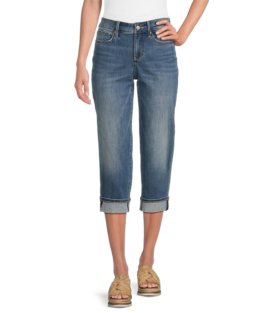 NYDJ Petite Size Marilyn Cuffed Cool Embrace® Lift Tuck® Capri Denim Jeans