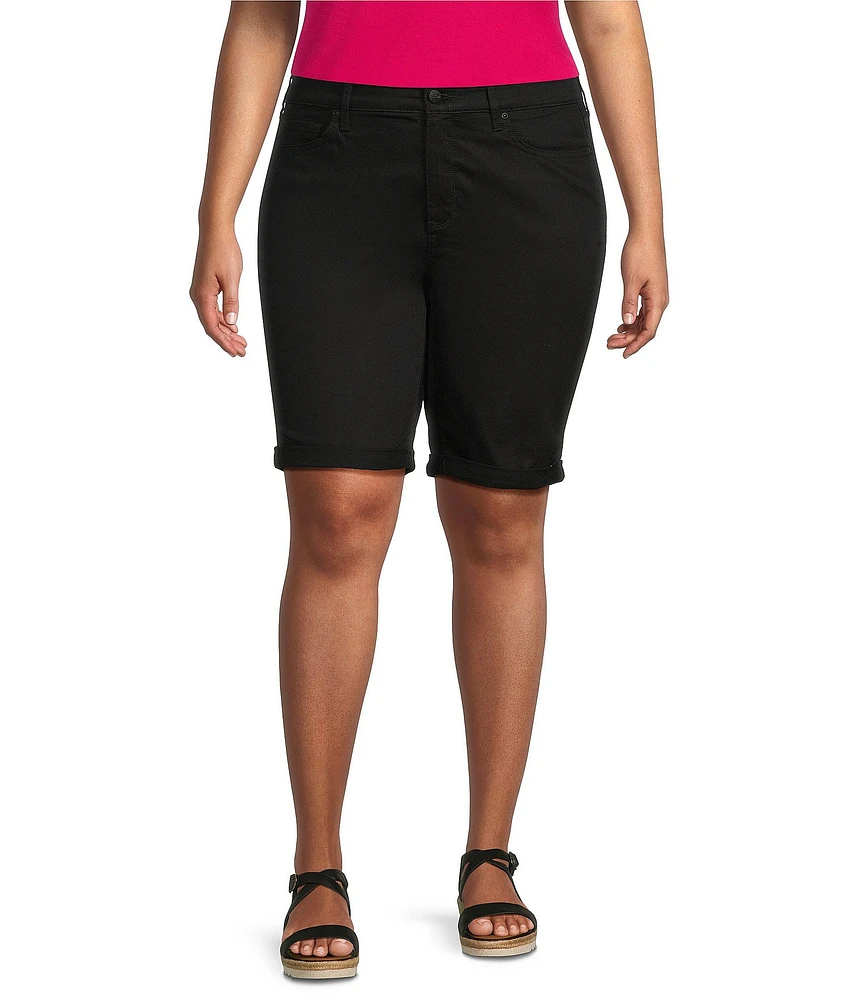 NYDJ Plus Size Briella Rolled Cuff Denim Shorts