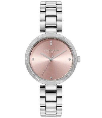 Olivia Burton Women's Dimension T-Bar Quartz Analog Stainless Steel Bracelet Watch