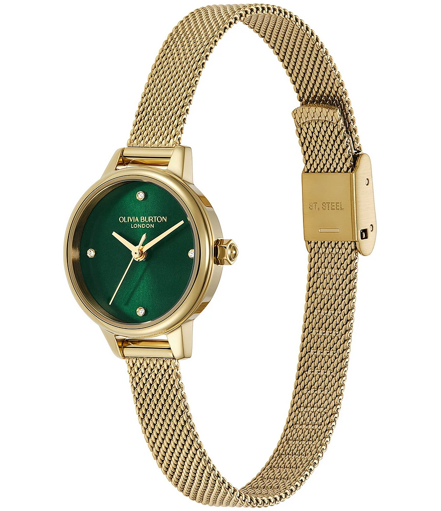 Olivia Burton Women's Mini Quartz Analog Gold Tone Stainless Steel Mesh Bracelet Watch