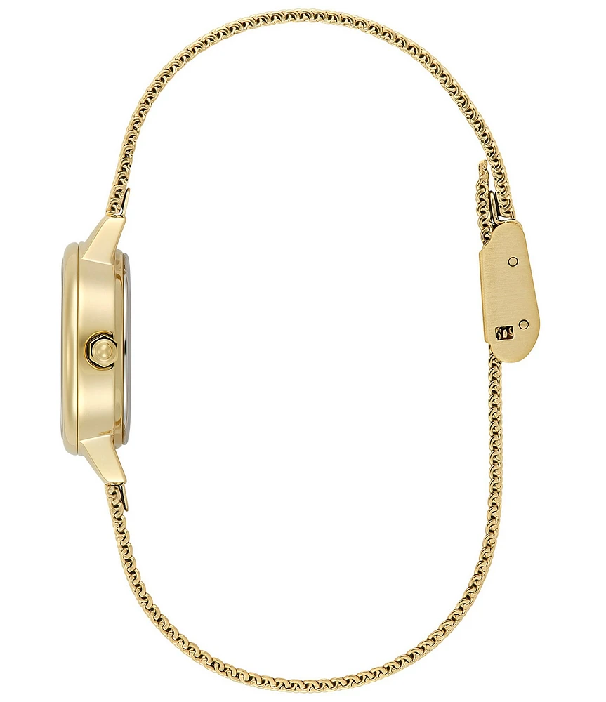 Olivia Burton Women's Mini Quartz Analog Gold Tone Stainless Steel Mesh Bracelet Watch