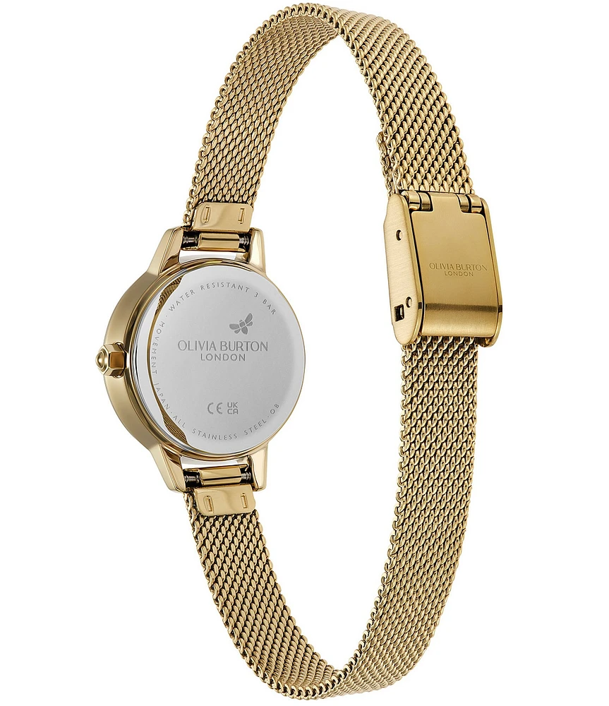 Olivia Burton Women's Mini Quartz Analog Gold Tone Stainless Steel Mesh Bracelet Watch
