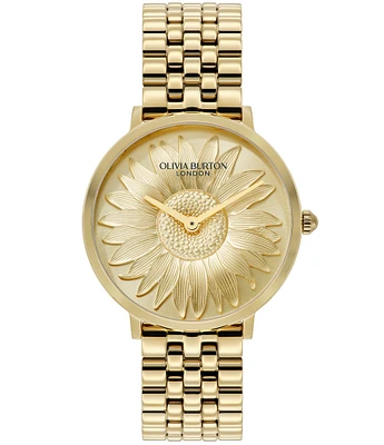 Olivia Burton Women's Sunflower Quartz Analog Stainless Steel Bracelet Watch