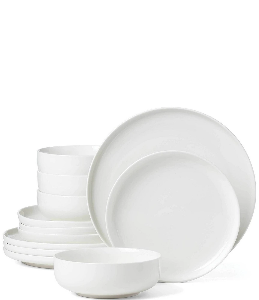 Oneida 24 Seven White 12-Piece Porcelain Dinnerware Set