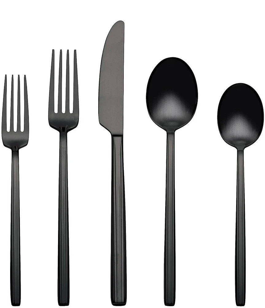 Oneida Dean Satin Black 20 Piece Flatware Set