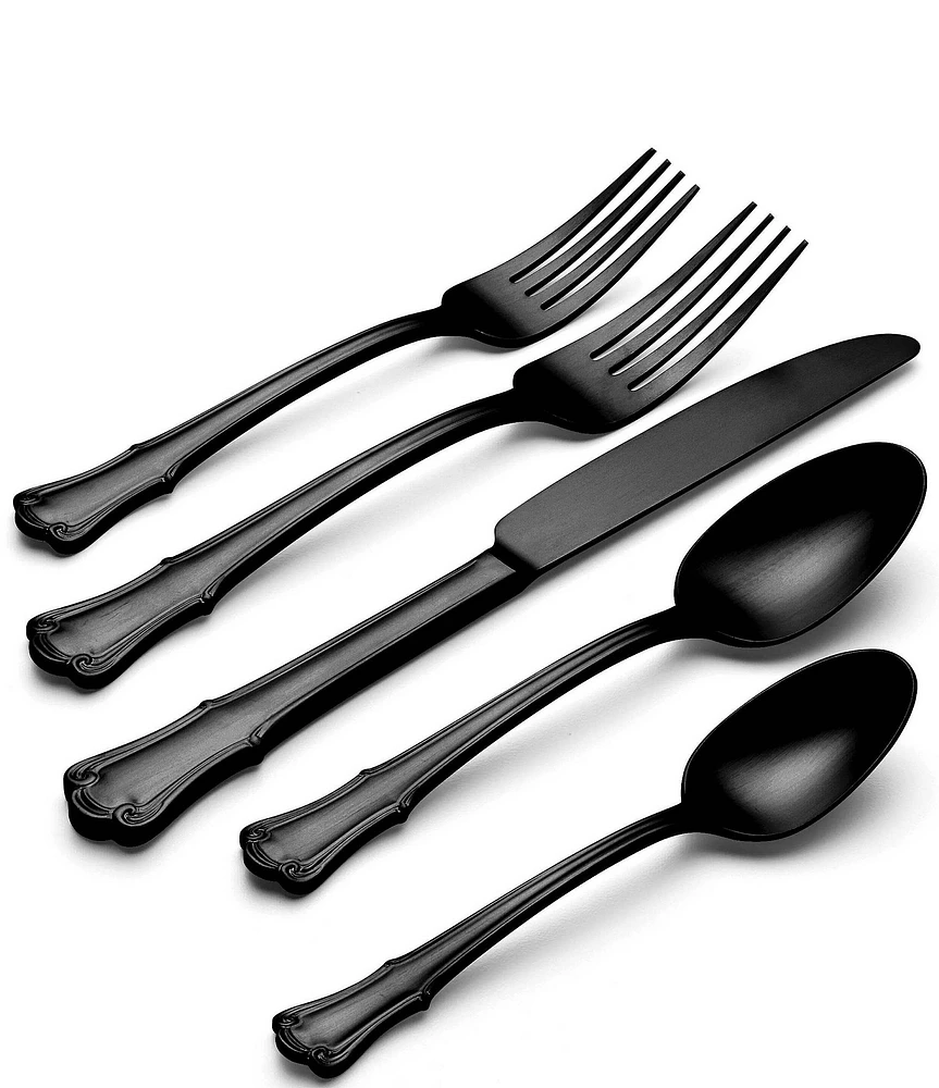 Oneida James Street Satin Black 20 Piece Flatware Set