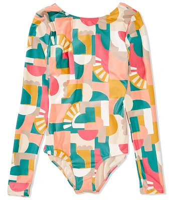 O'Neill Big Girls Lisbon Geo Twist Back Surf One Piece Swimsuit