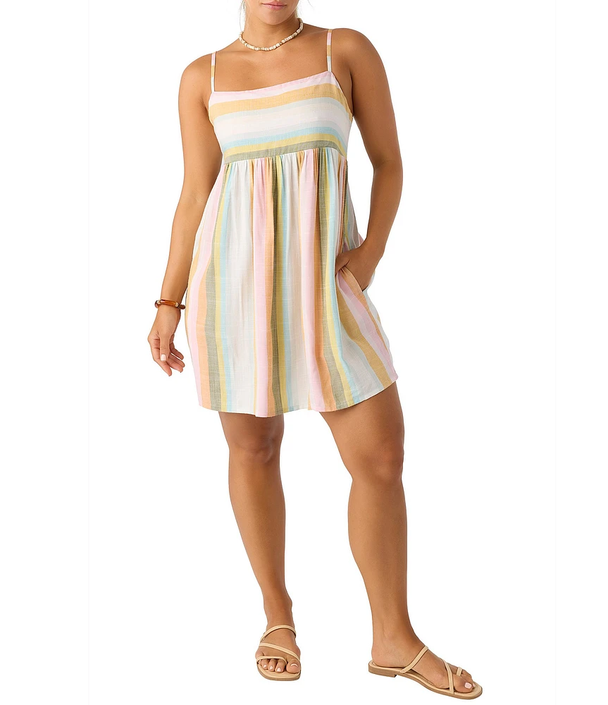 O'Neill Saskia Striped Babydoll Woven Dress