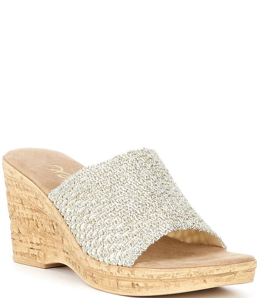 Onex Bianca Banded Cork Wedge Sandals