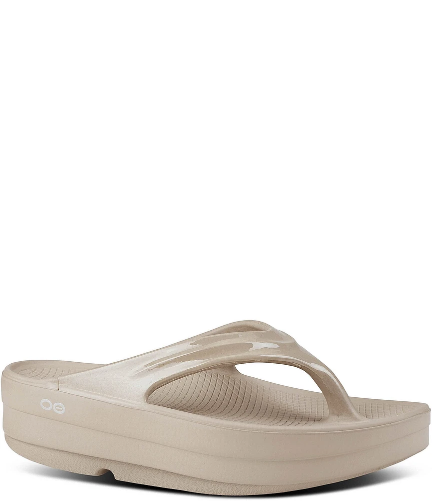 OOFOS OOmega Recovery Thong Platform Sandals