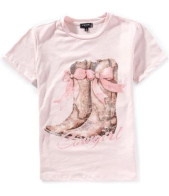 Originality Big Girls Short-Sleeve Cowgirl Boots Graphic T-Shirt