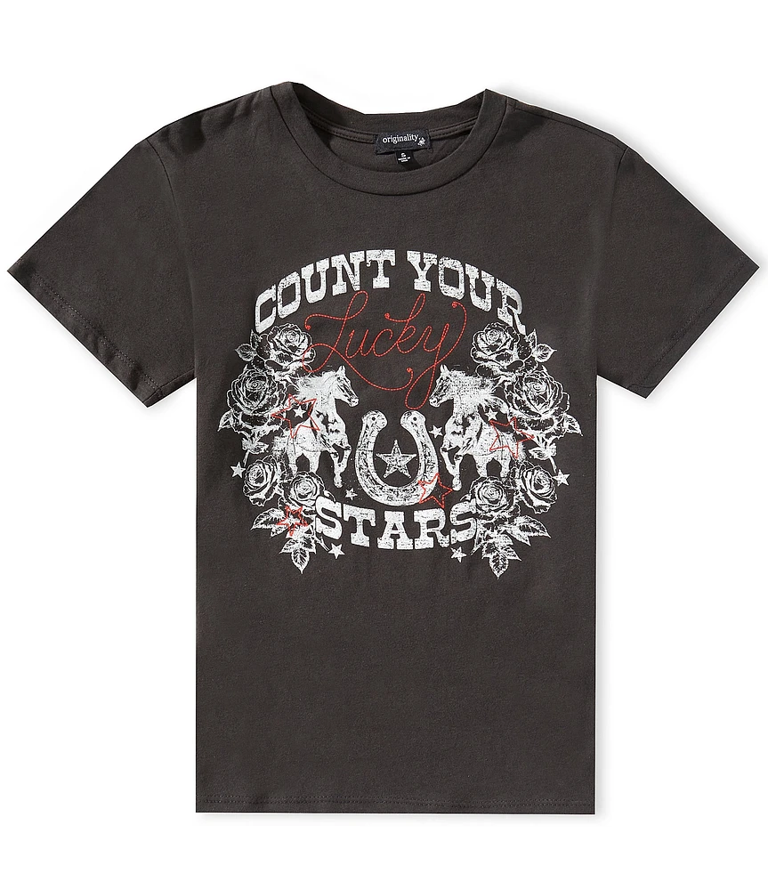 Originality Big Girls Count Your Lucky Stars Graphic T-Shirt