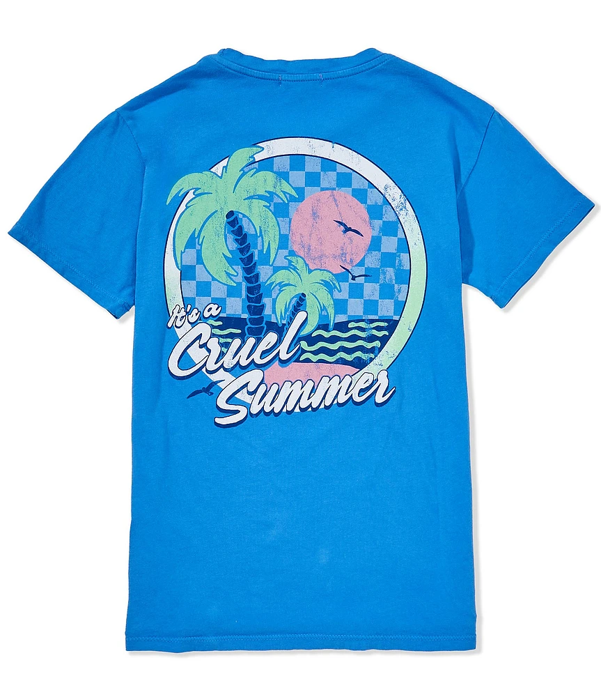 Originality Big Girls Cruel Summer Palm Tree Graphic Oversized T-Shirt