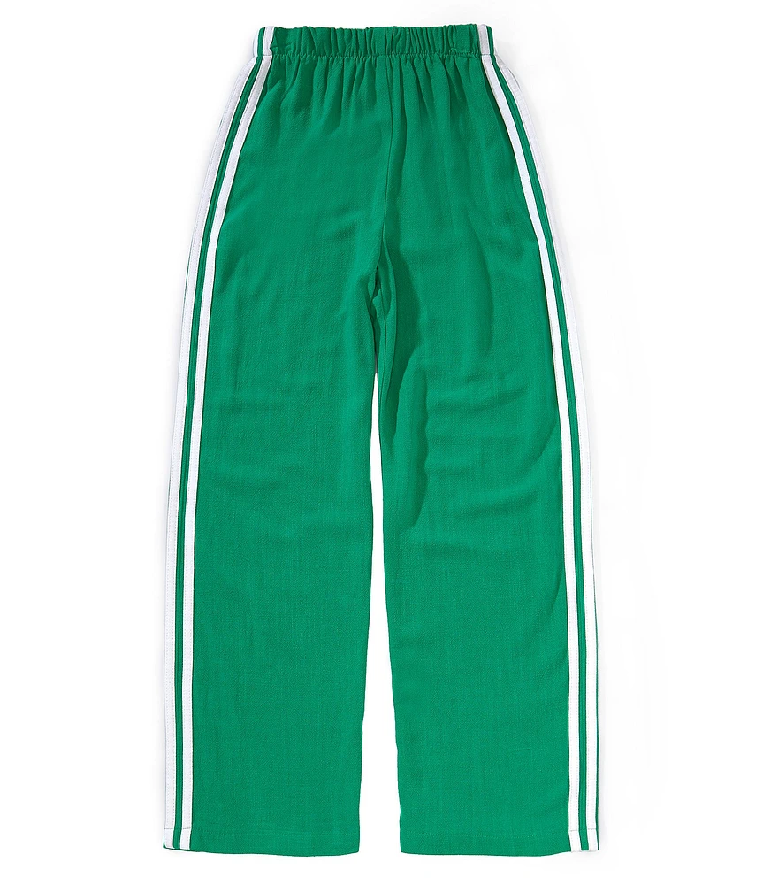 Originality Big Girls Double-Side-Stripe Linen-Blend Track Pants