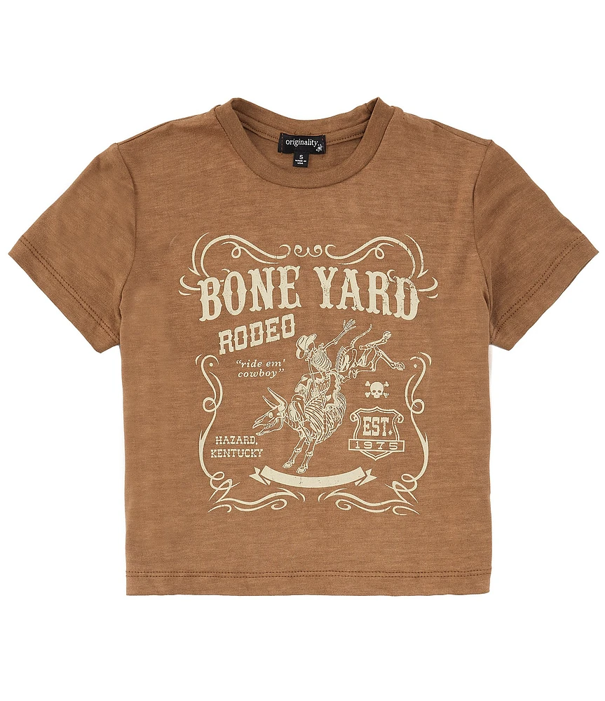 Originality Big Girls Short Sleeve Bone Yard Rodeo T-Shirt