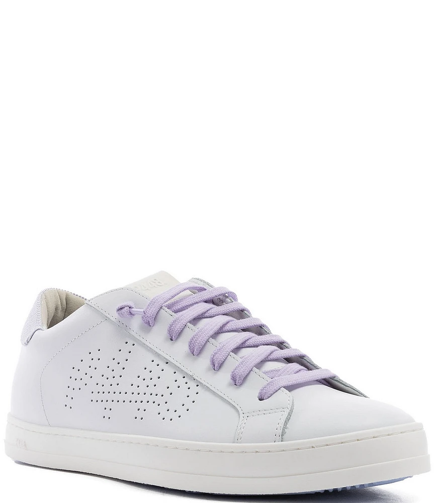 P448 John Stripped Leather Lace Up Sneakers
