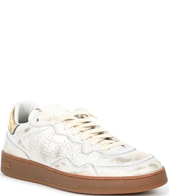 P448 Vert Leather Low Top Lace Up Sneakers