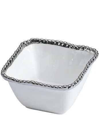 Pampa Bay Salerno Silver Porcelain Square Snack Bowl