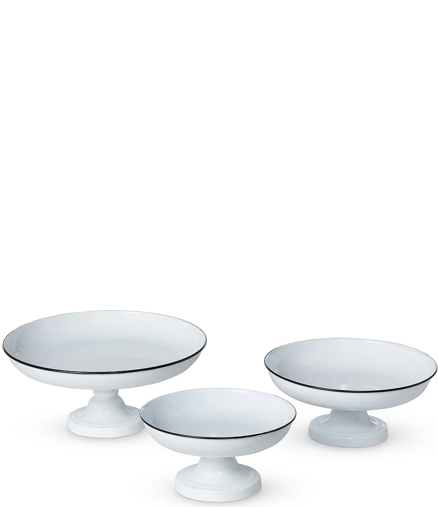 Park Hill Enamelware Pedestal Servers, Set of 3