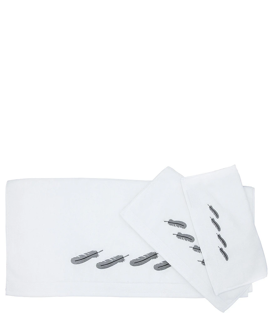 HiEnd Accents x Paseo Road Embroidered Feather 3-Piece Bath Towel Set