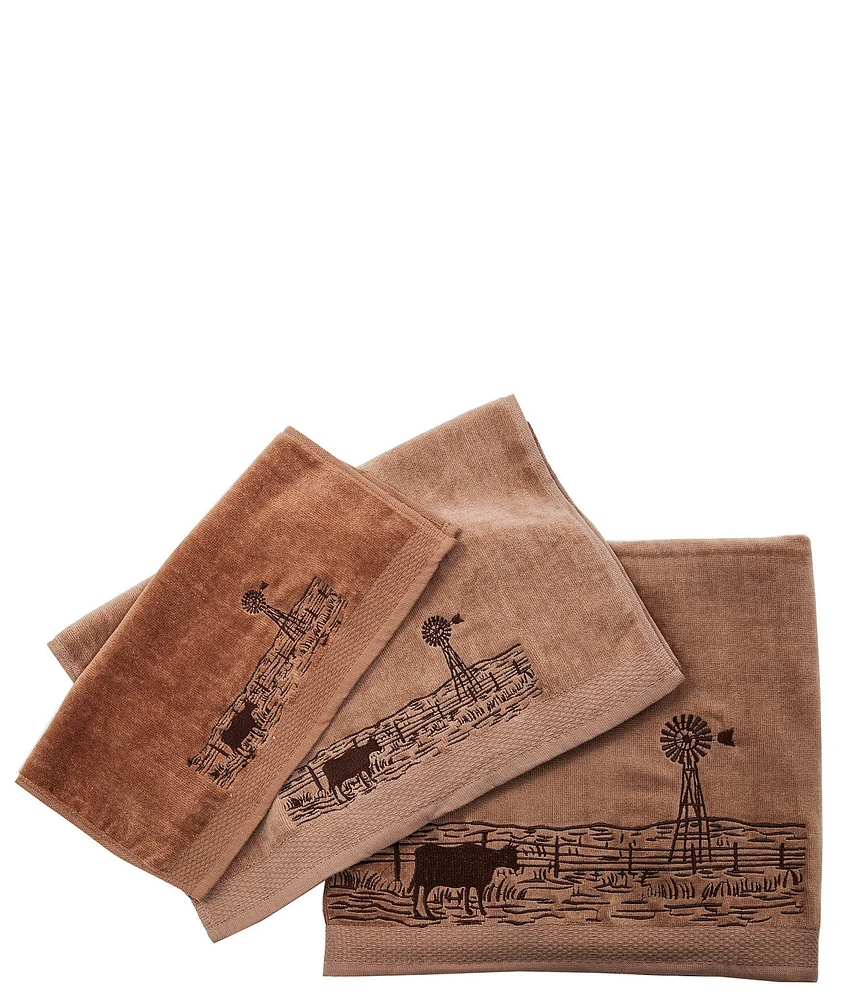 HiEnd Accents x Paseo Road Jasper Embroidered Windmill Landscape 3-Piece Bath Towel Set