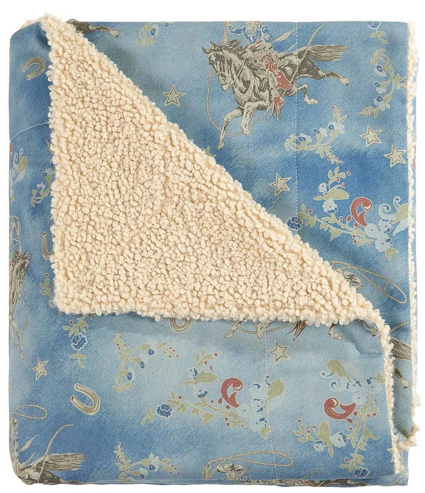 HiEnd Accents x Paseo Road Tasha Polizzi Collection Lee Western Design Boucle Plush Throw Blanket