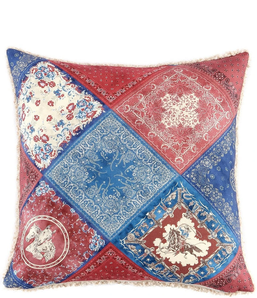 HiEnd Accents x Paseo Road Tasha Polizzi Collection Patchwork Bandana Square Pillow