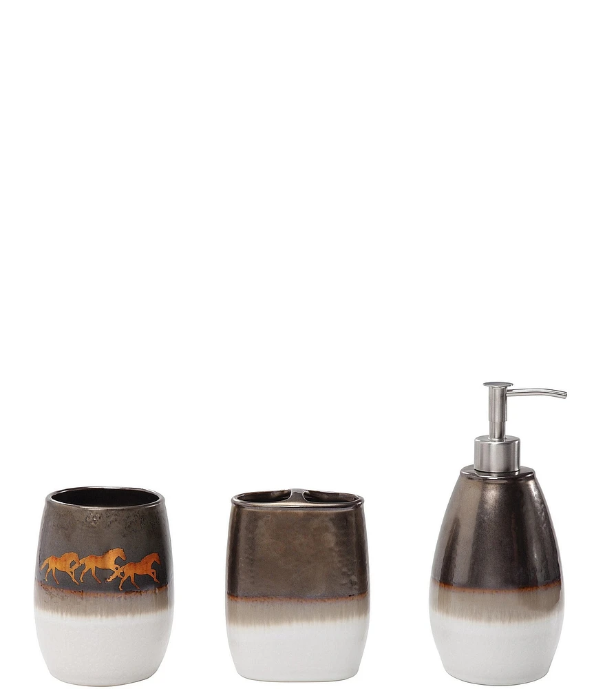 HiEnd Accents x Paseo Road Western Running Remuda 3-Piece Bath Countertop Accessory Set