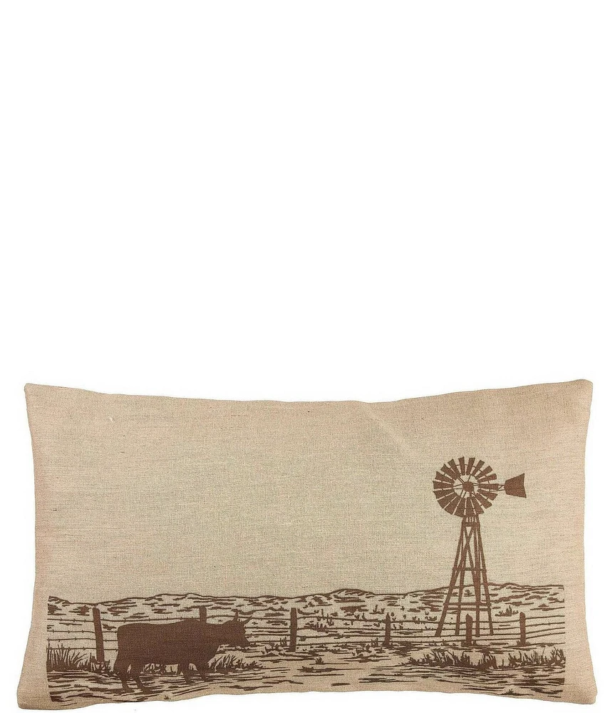 HiEnd Accents x Paseo Road Windmill Burlap Lumbar Pillow